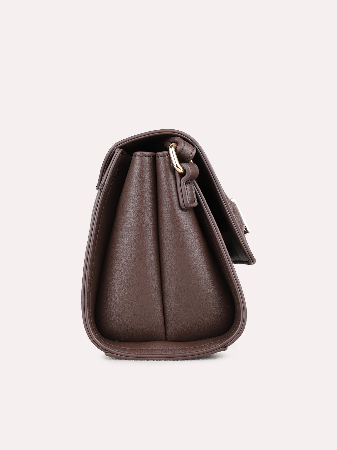 Womens Brown Sling Bag With Magnet Lock For Party Use