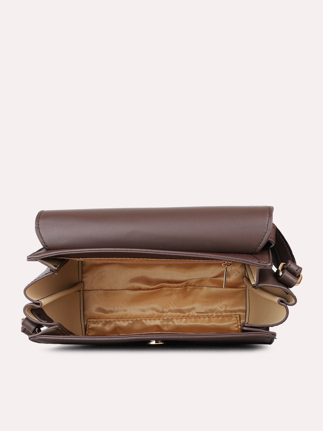 Womens Brown Sling Bag With Magnet Lock For Party Use