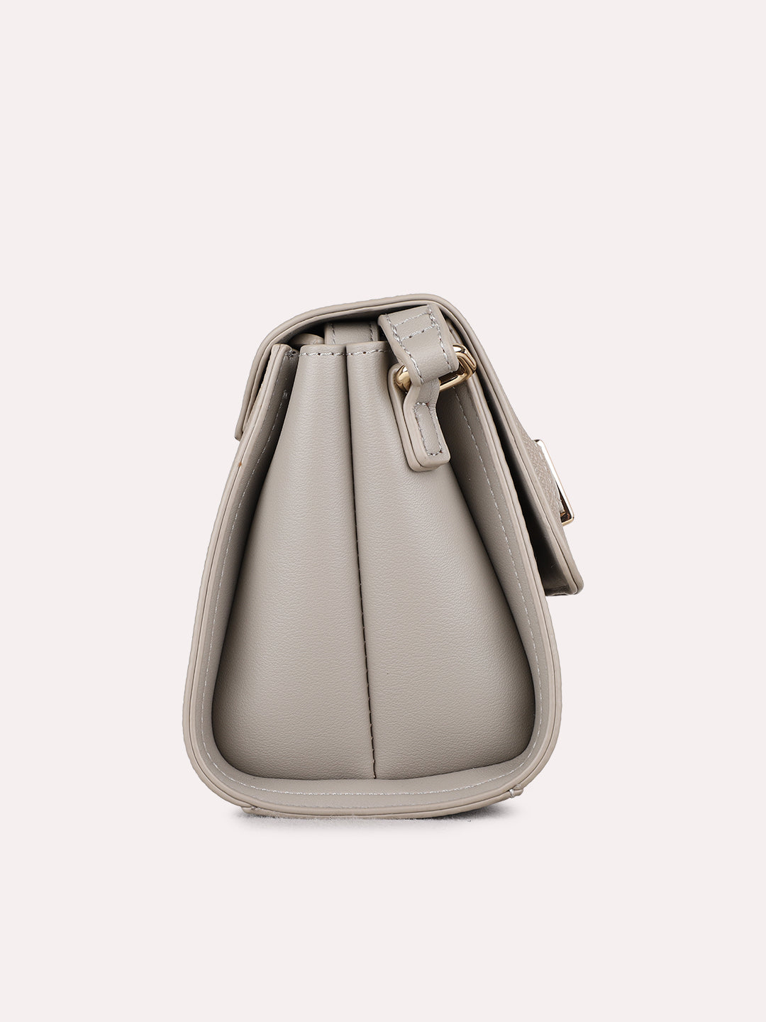 Womens Taupe Sling Bag With Magnet Lock For Party Use