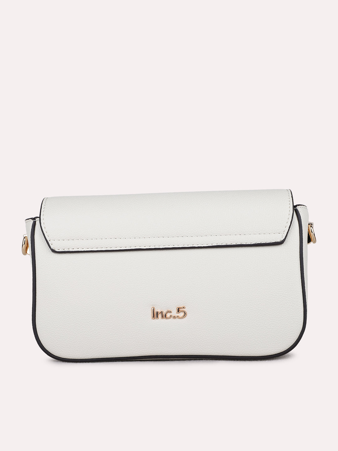 Womens Cream Sling Bag With Magnet Lock For Party Use