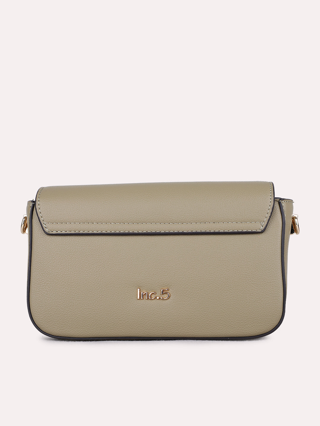 Womens Khaki Sling Bag With Magnet Lock For Party Use