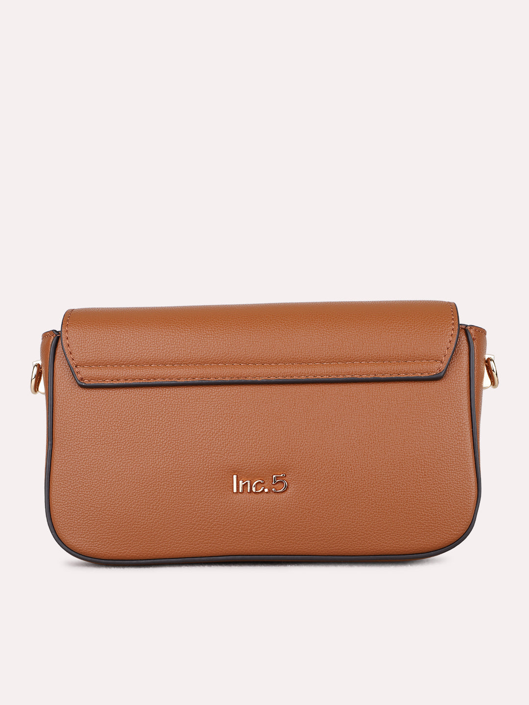 Womens Tan Sling Bag With Magnet Lock For Party Use