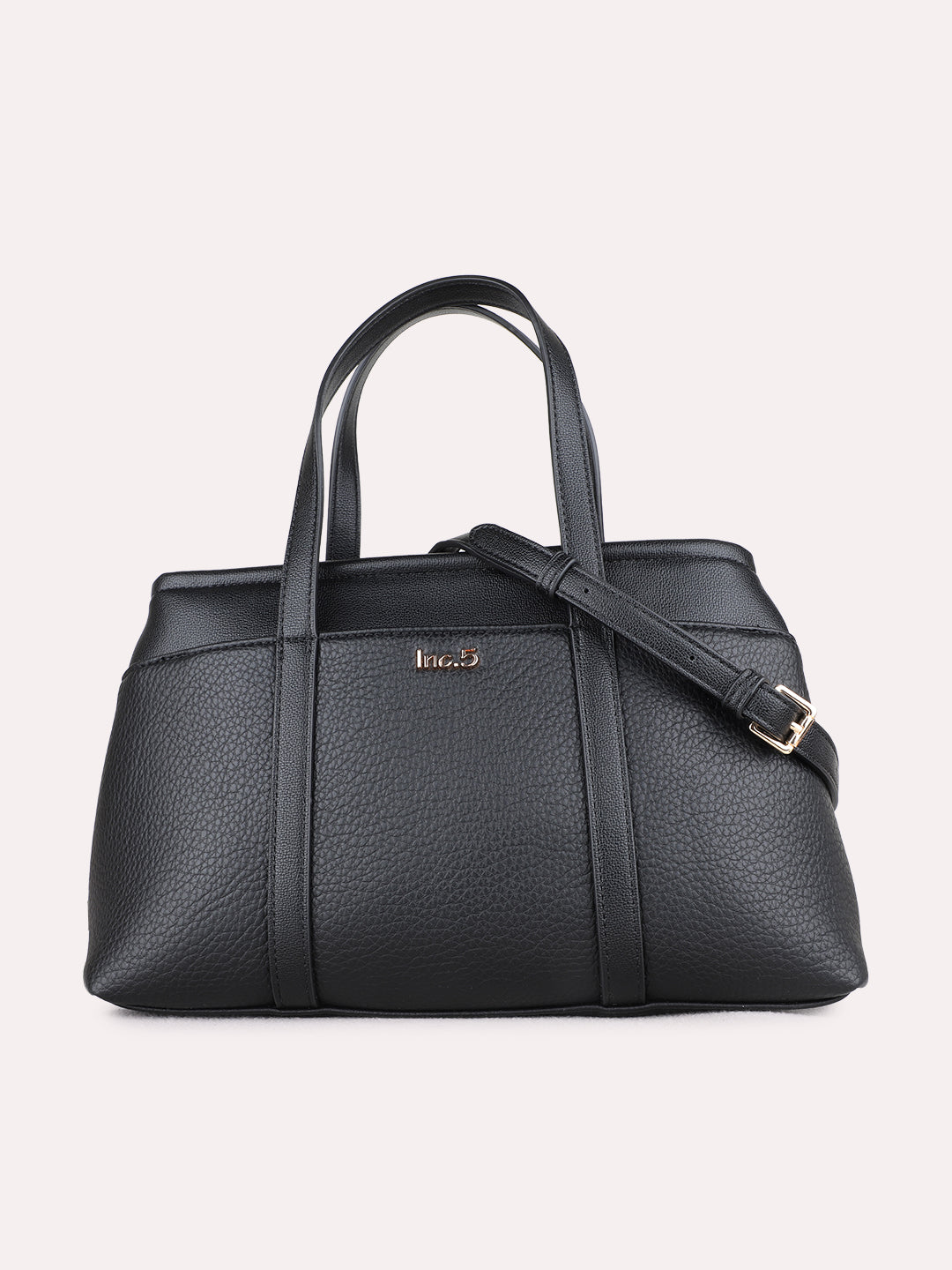 Womens Black Handbag With Zip Lock For Casual