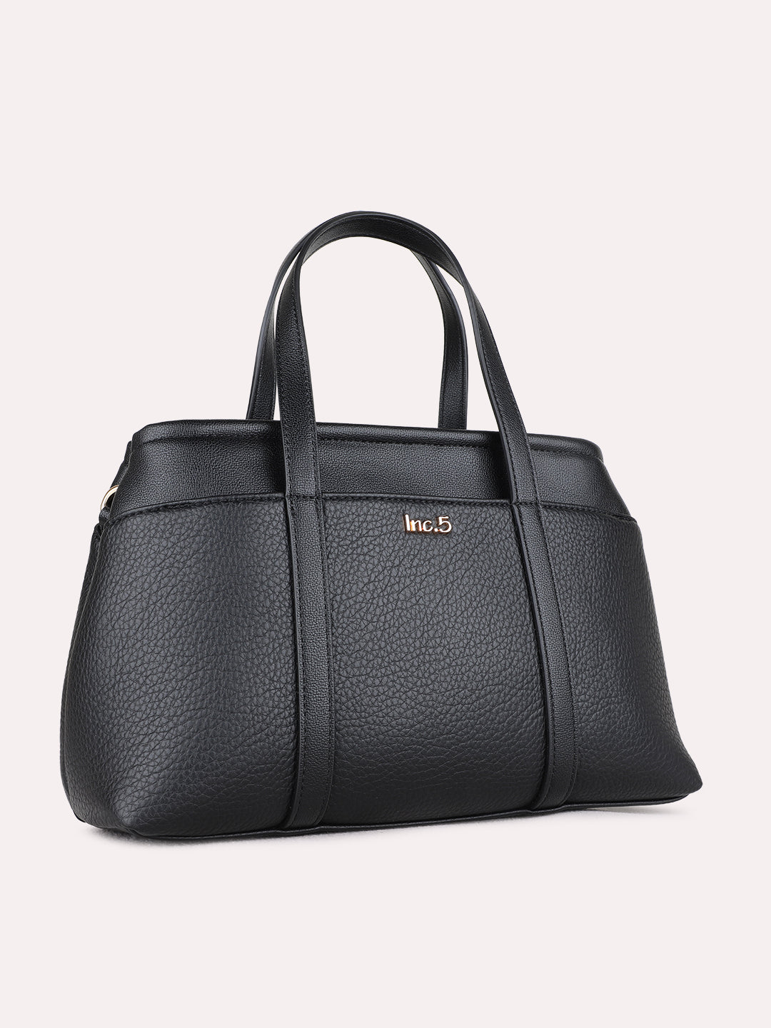 Womens Black Handbag With Zip Lock For Casual