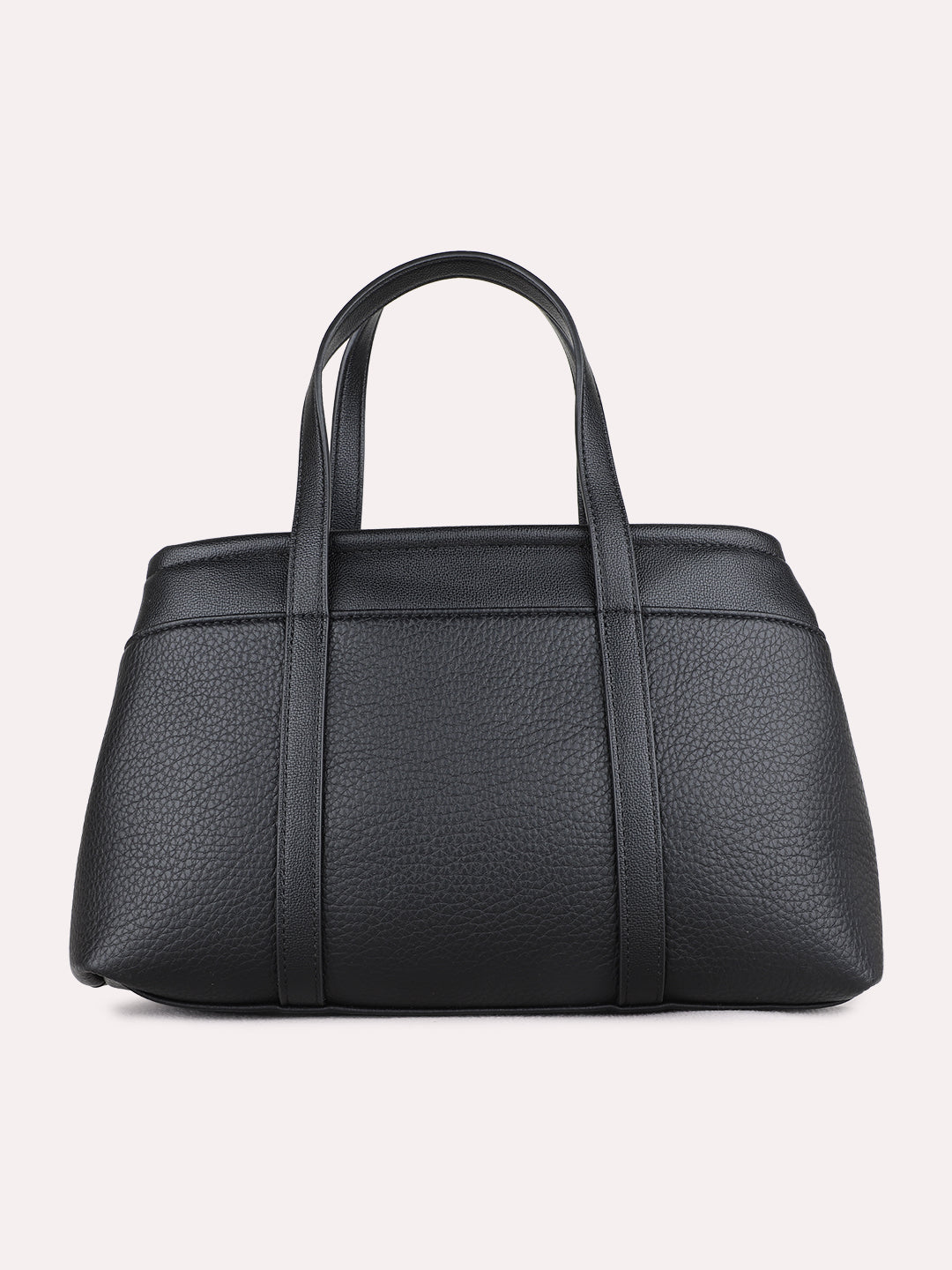 Womens Black Handbag With Zip Lock For Casual