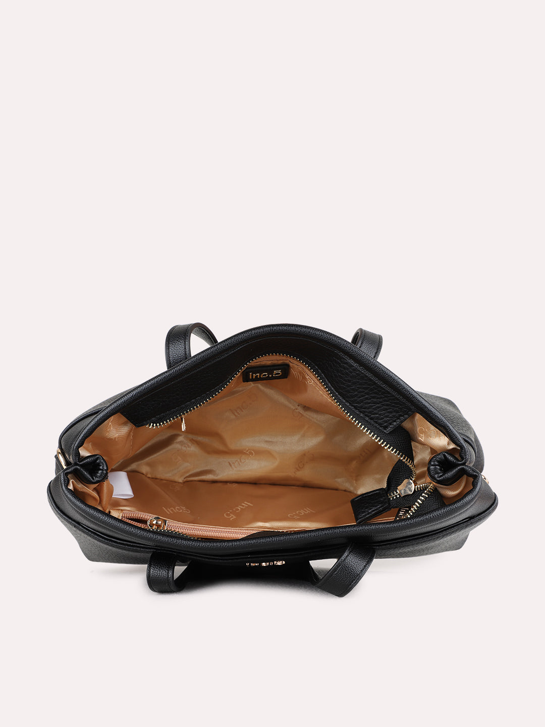 Womens Black Handbag With Zip Lock For Casual