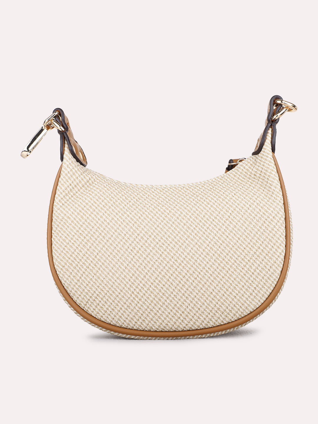 Womens Beige Shoulder Bag With Others Lock For Party Use