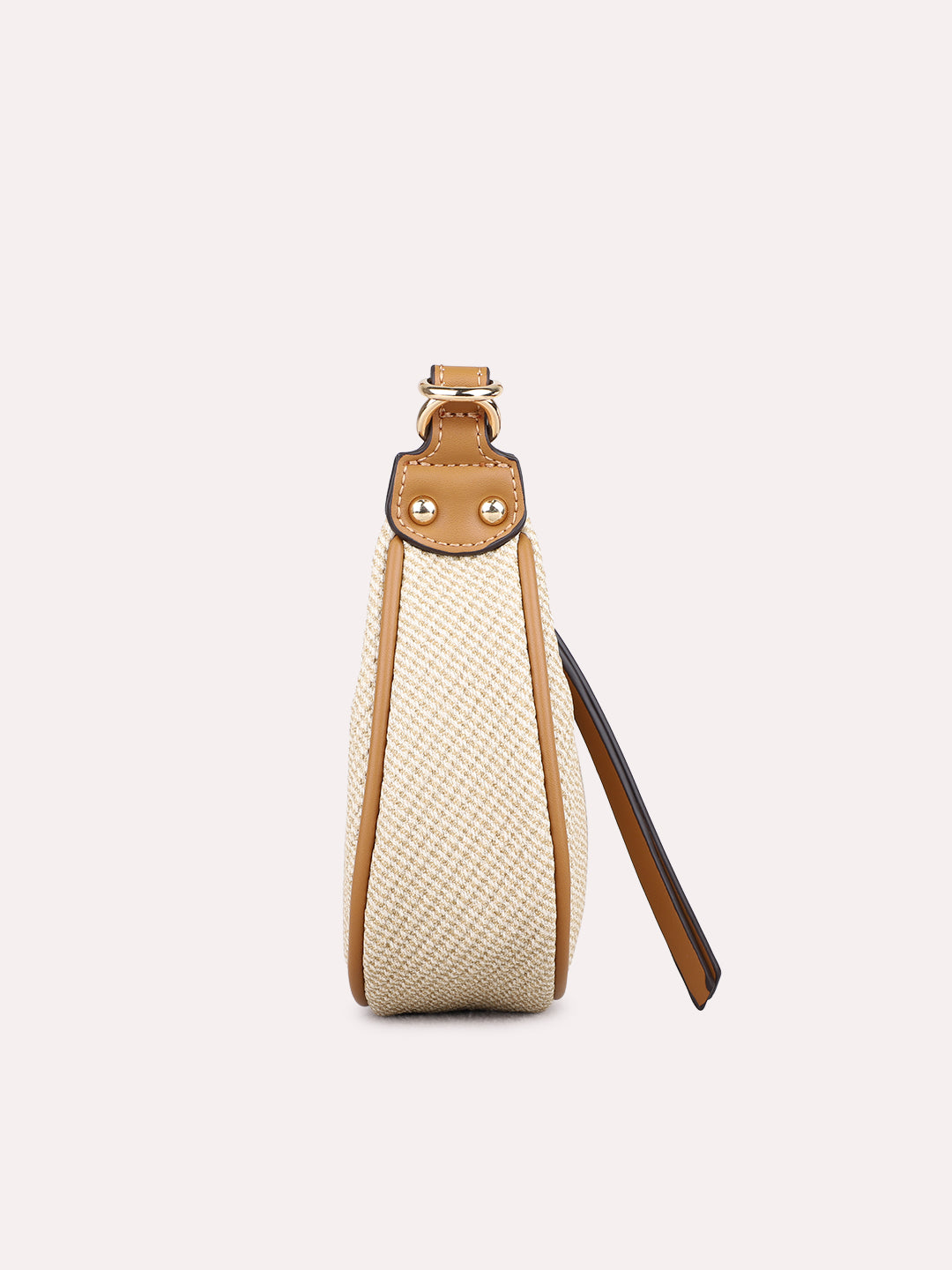 Womens Beige Shoulder Bag With Others Lock For Party Use