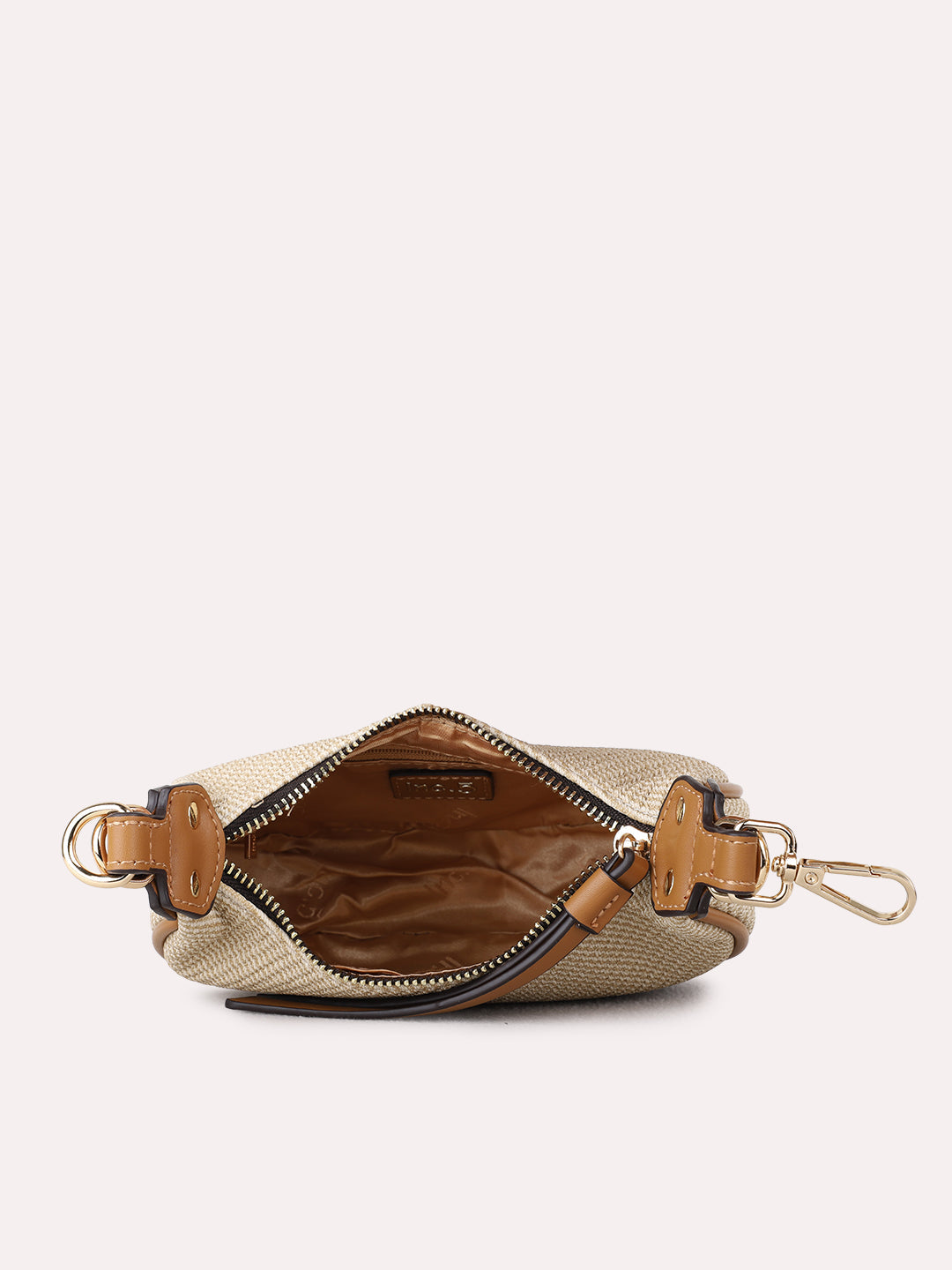 Womens Beige Shoulder Bag With Others Lock For Party Use