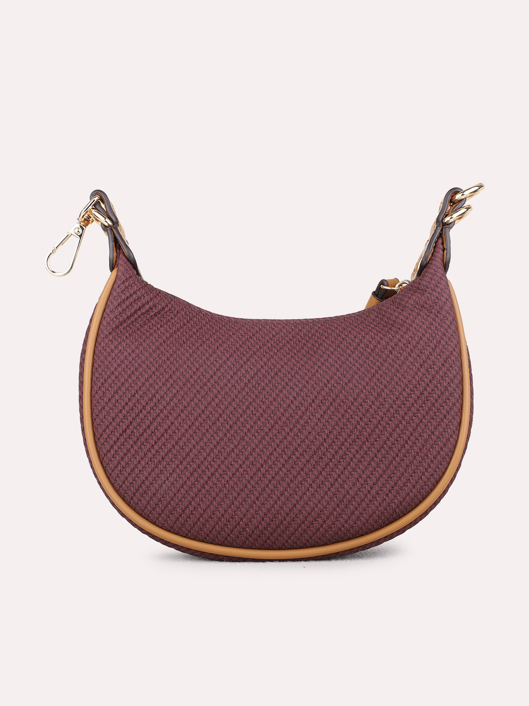 Womens Burgundy Shoulder Bag With Others Lock For Party Use