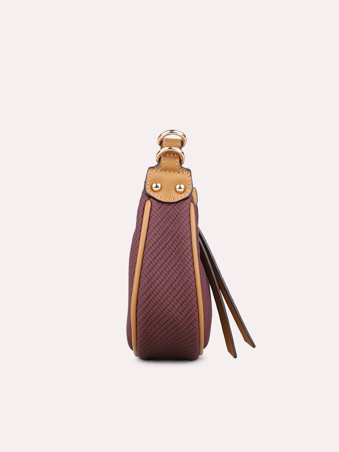 Womens Burgundy Shoulder Bag With Others Lock For Party Use