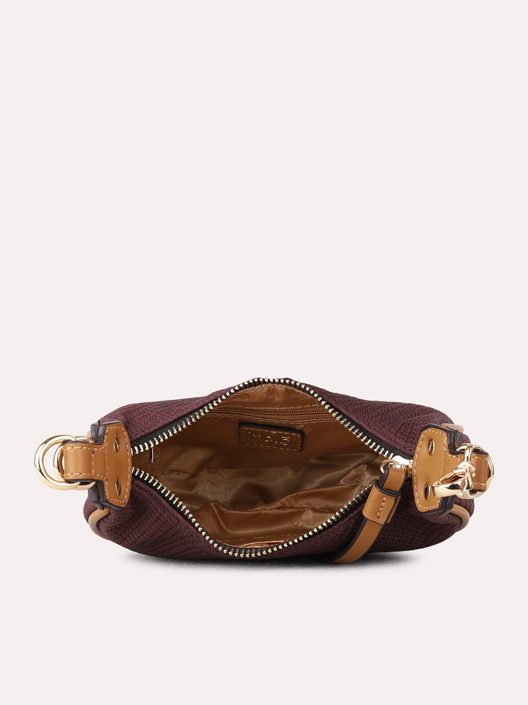 Womens Burgundy Shoulder Bag With Others Lock For Party Use