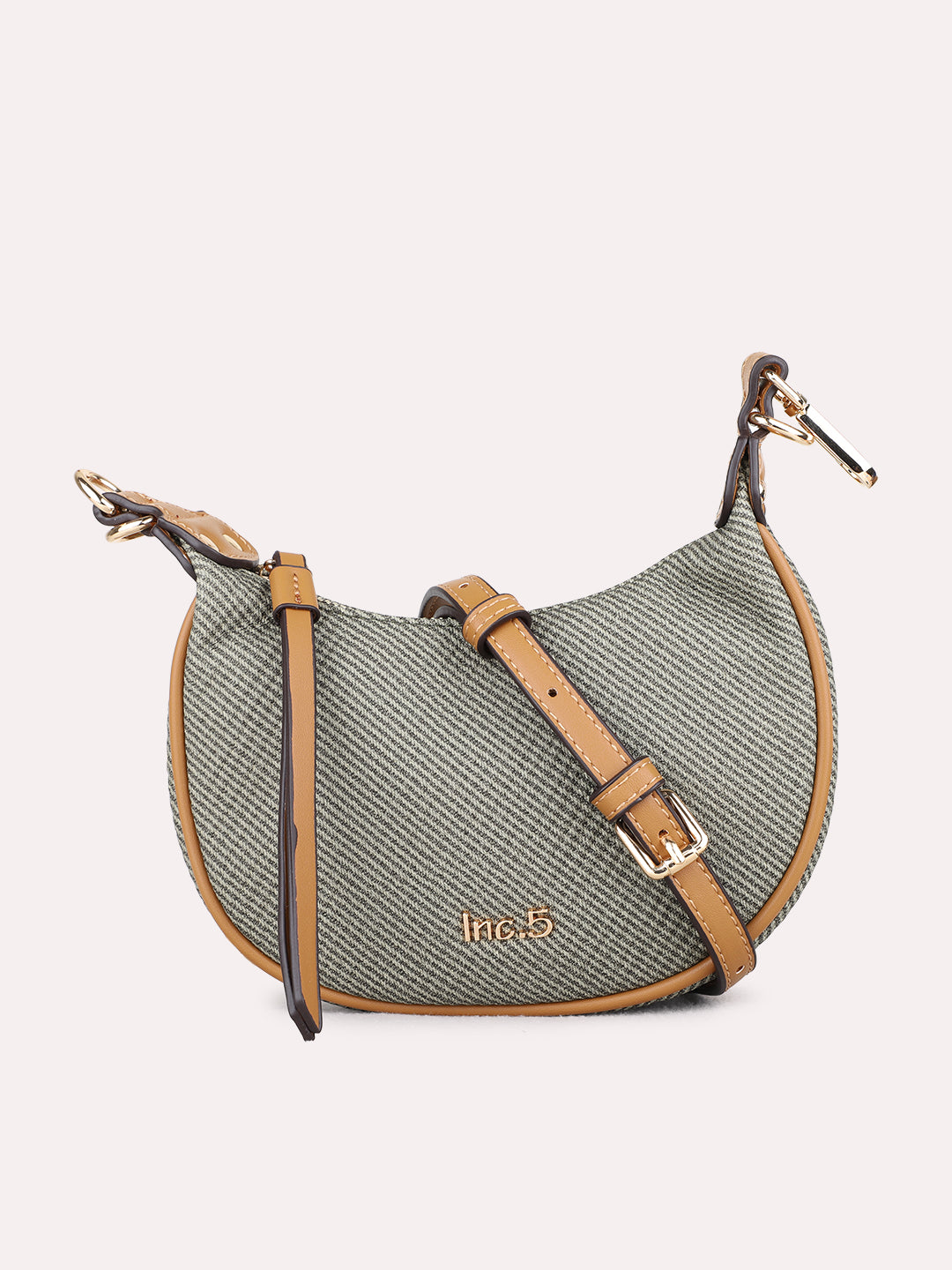 Womens Khaki Shoulder Bag With Others Lock For Party Use