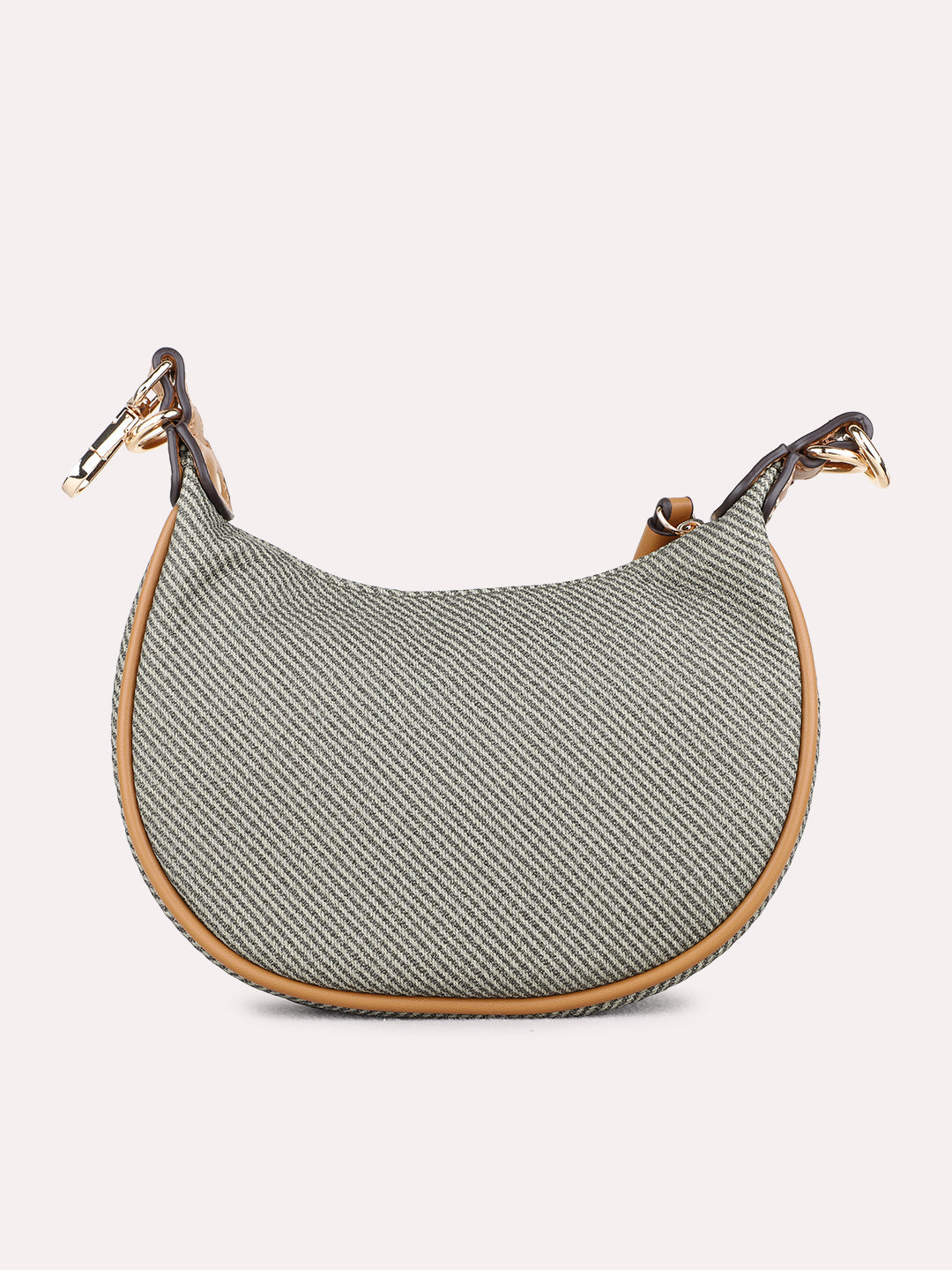 Womens Khaki Shoulder Bag With Others Lock For Party Use