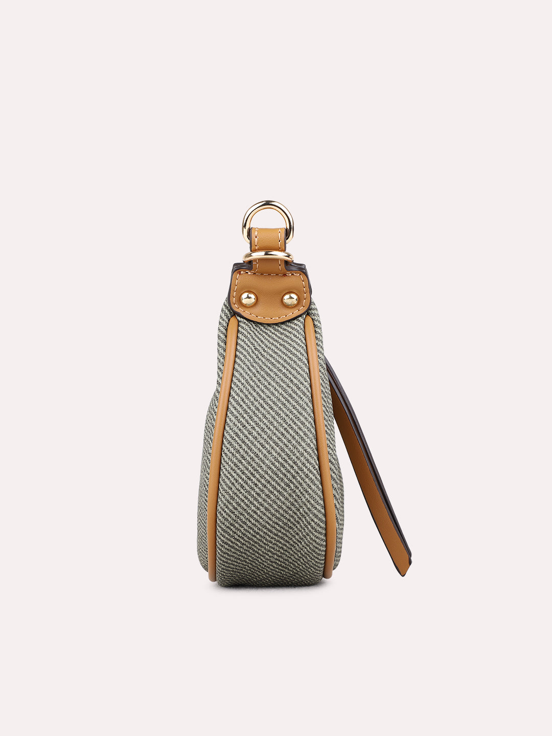 Womens Khaki Shoulder Bag With Others Lock For Party Use