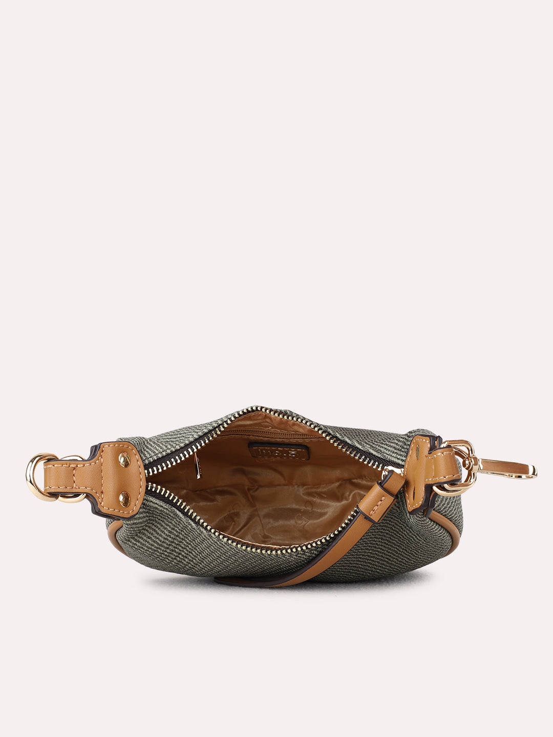 Womens Khaki Shoulder Bag With Others Lock For Party Use