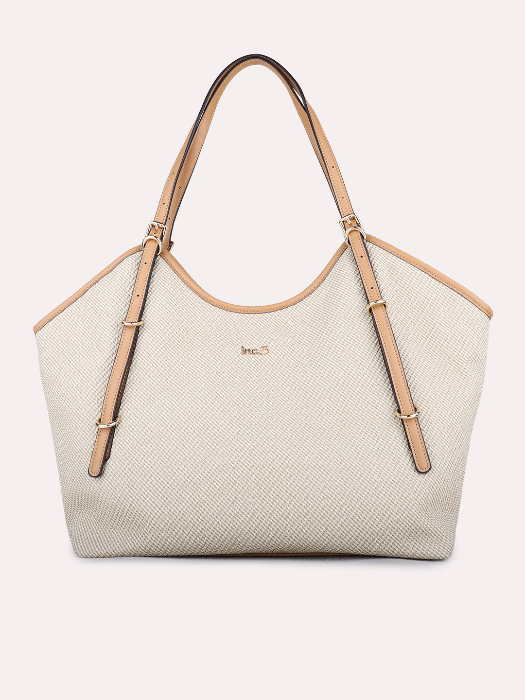 Womens Beige Shoulder Bag With Zip Lock For Party