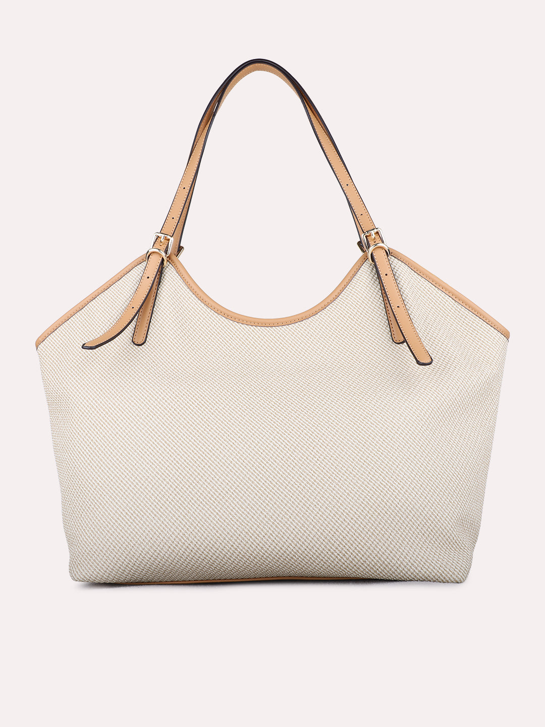 Womens Beige Shoulder Bag With Zip Lock For Party