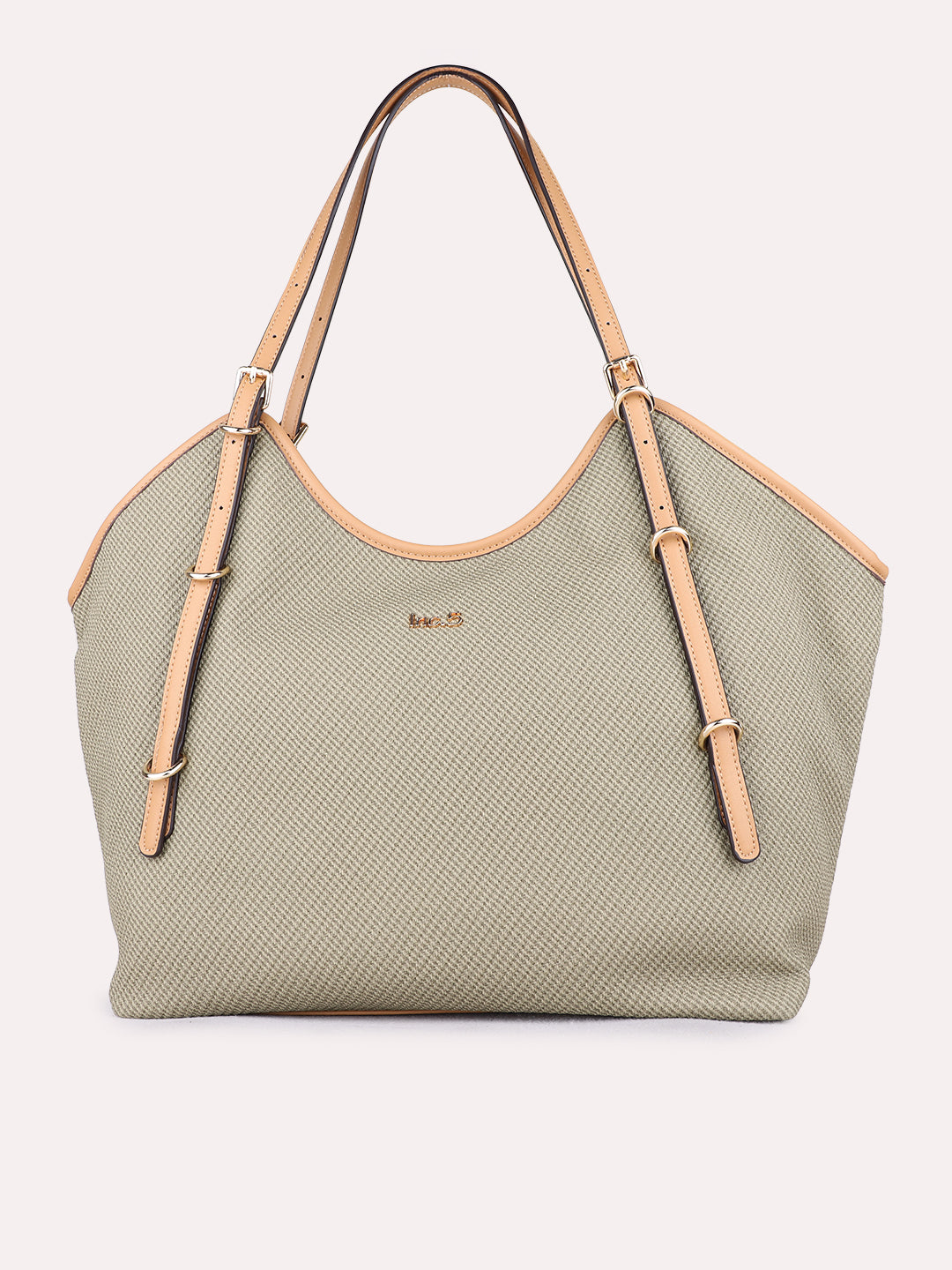 Womens Khaki Shoulder Bag With Zip Lock For Party Use