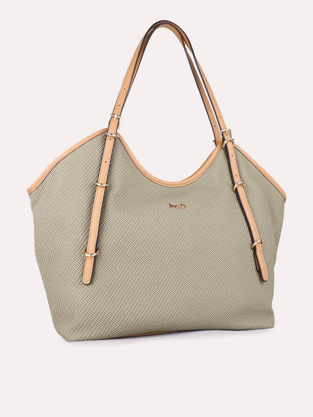 Womens Khaki Shoulder Bag With Zip Lock For Party Use