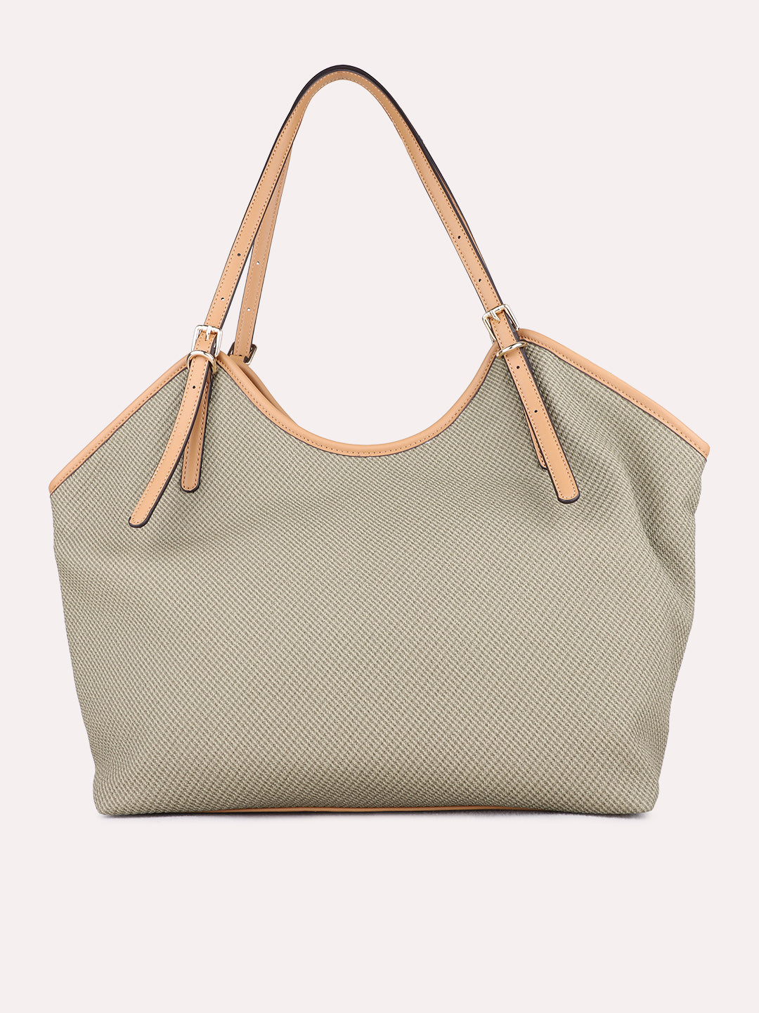 Womens Khaki Shoulder Bag With Zip Lock For Party Use