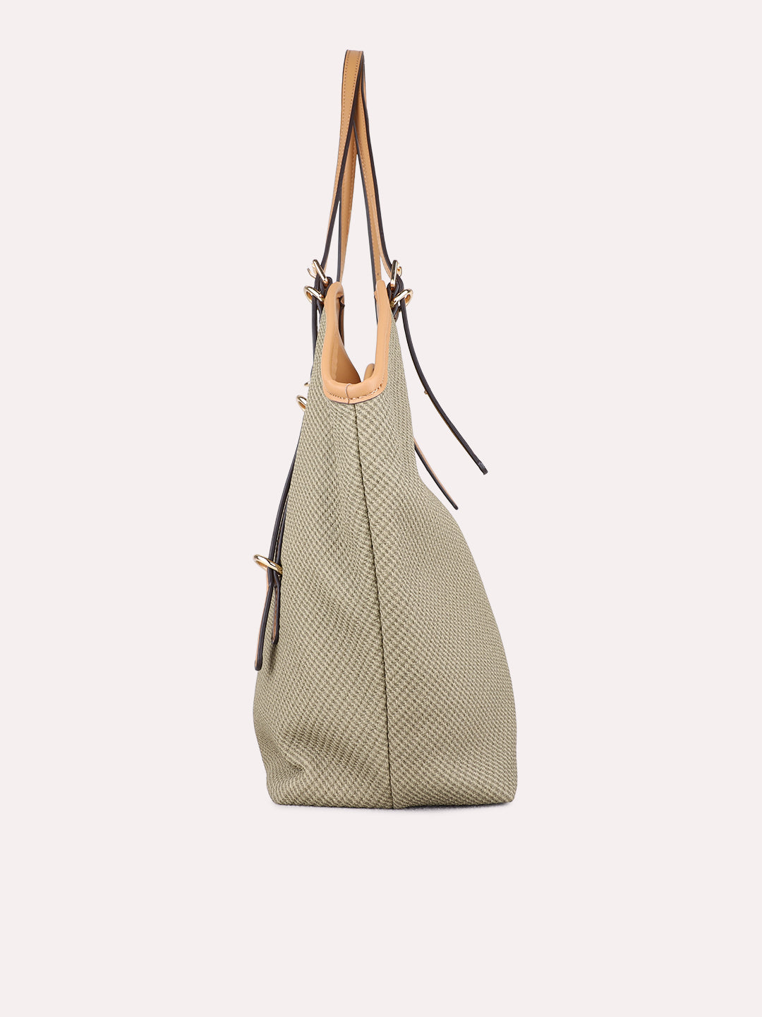 Womens Khaki Shoulder Bag With Zip Lock For Party Use