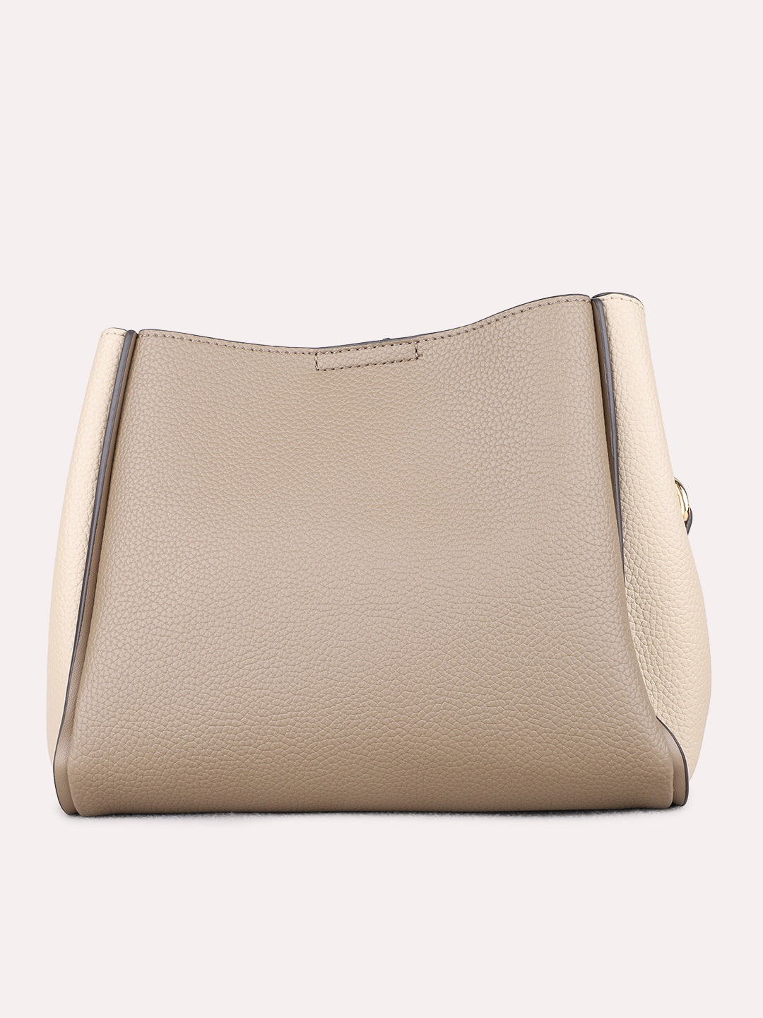 Womens Taupe Shoulder Bag With Zipper Lock For Party Use