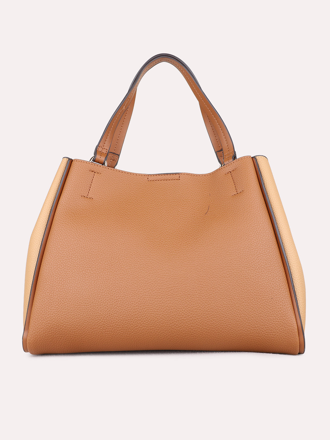 Womens Tan Shoulder Bag With Zipper Lock For Party Use