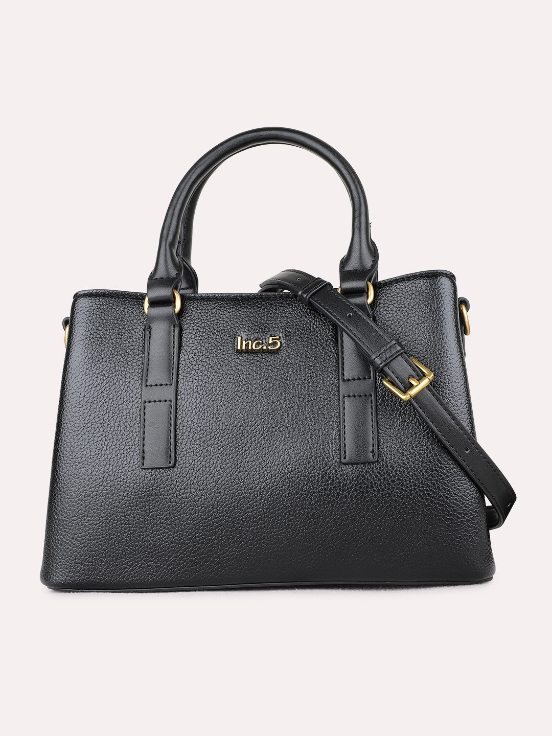 Womens Black Handbag With Zipper Lock For Party Use