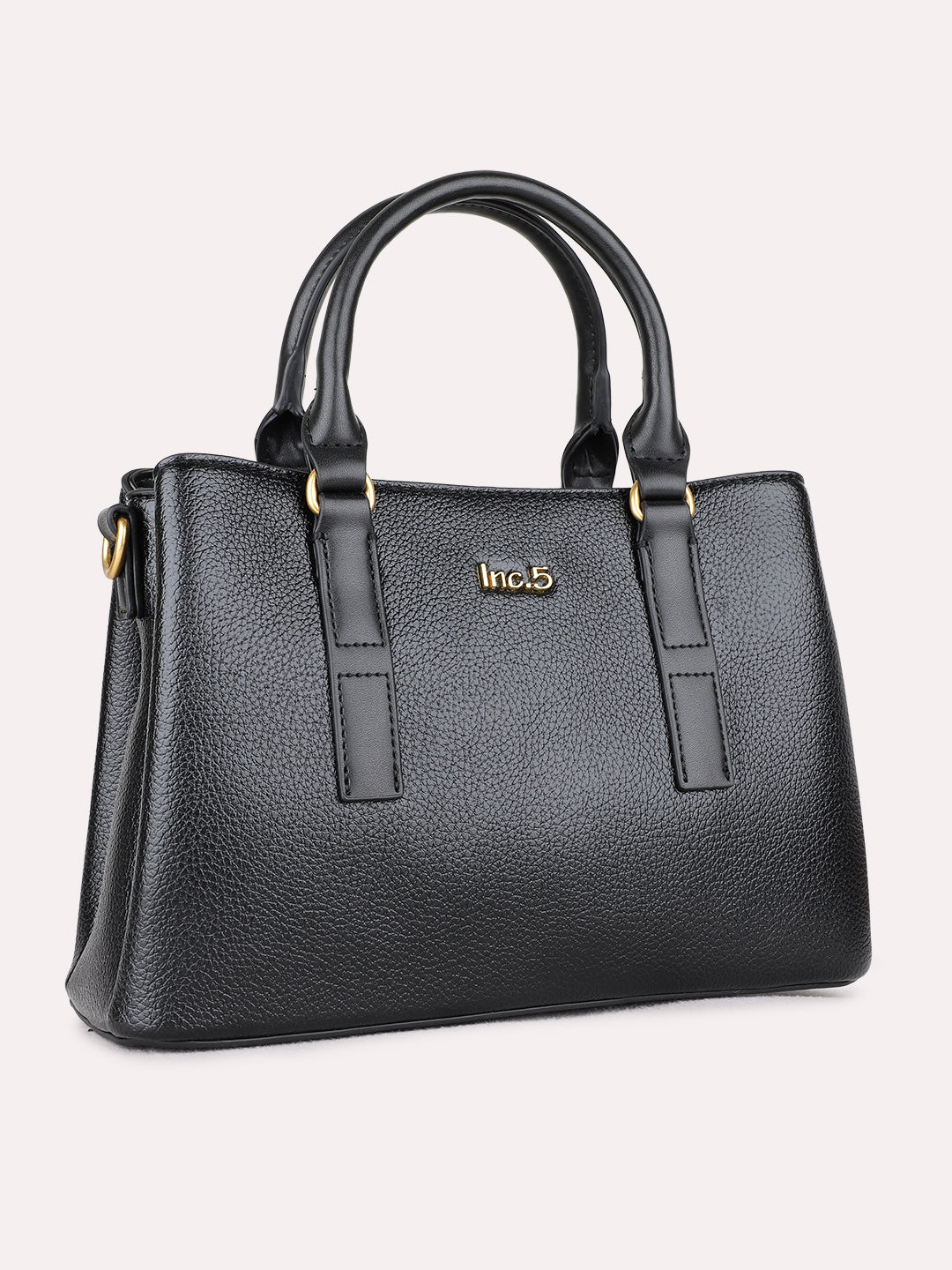 Womens Black Handbag With Zipper Lock For Party Use