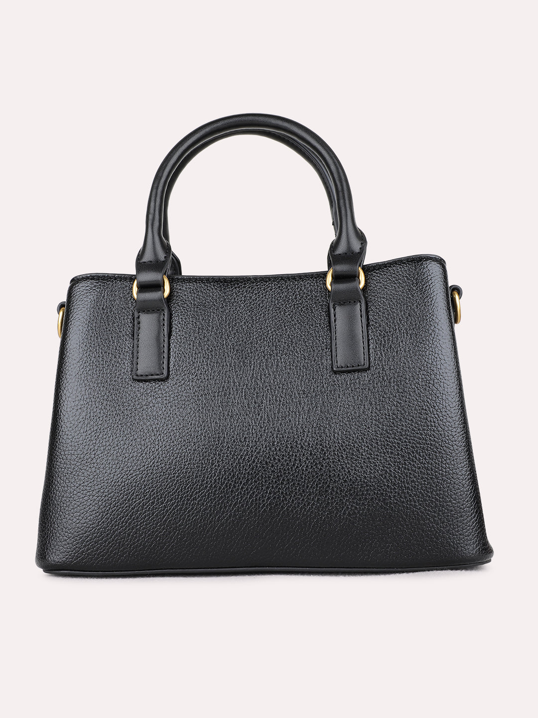 Womens Black Handbag With Zipper Lock For Party Use