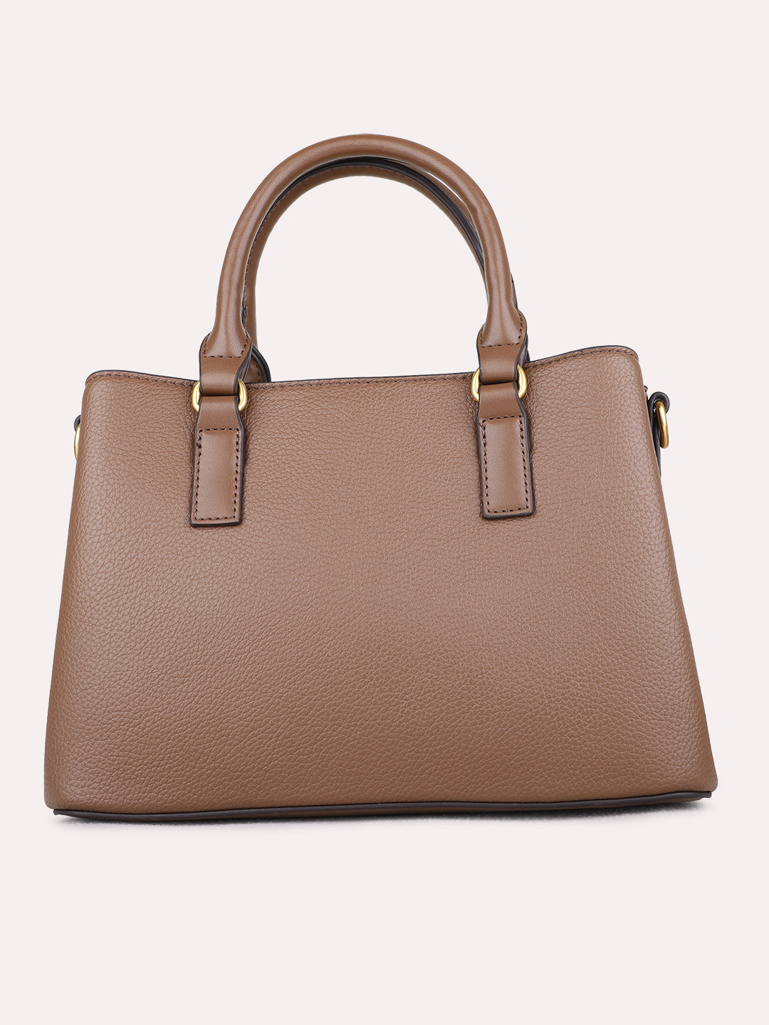 Womens Brown Handbag With Zipper Lock For Party Use