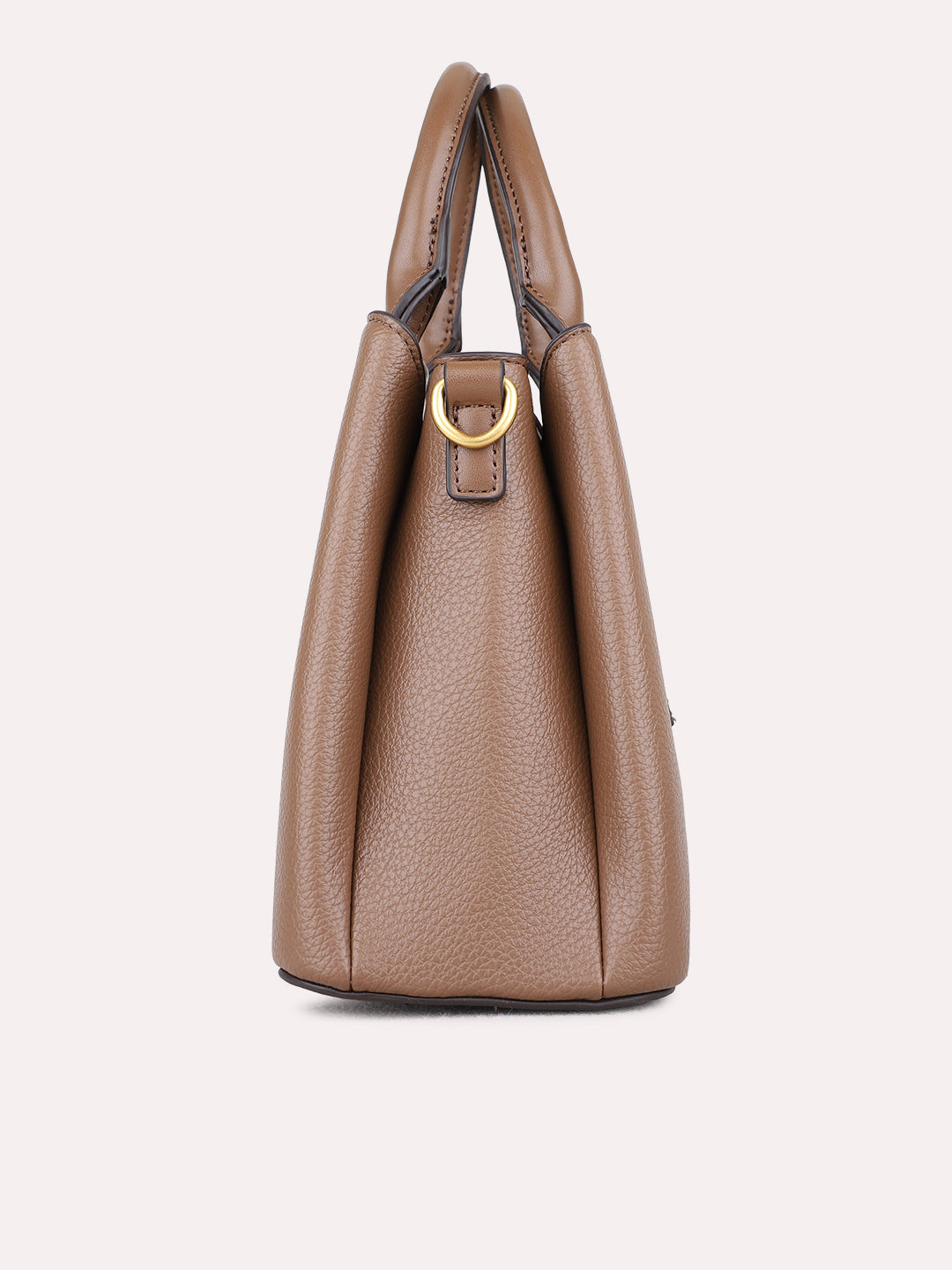 Womens Brown Handbag With Zipper Lock For Party Use