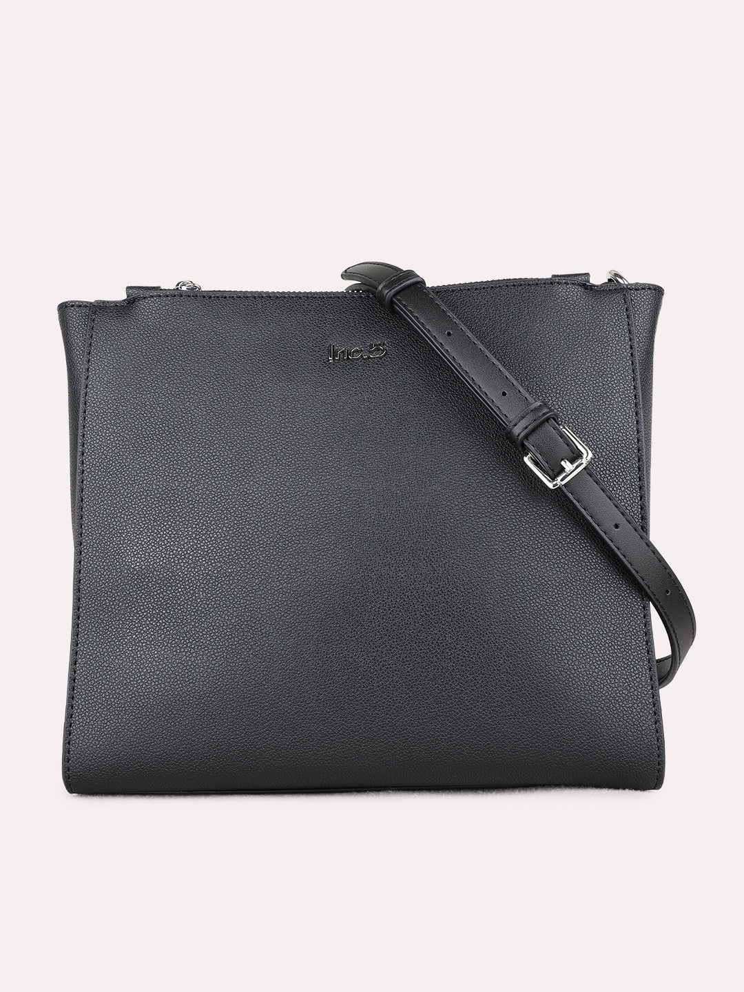 Womens Black Shoulder Bag Zip Lock For Party Use