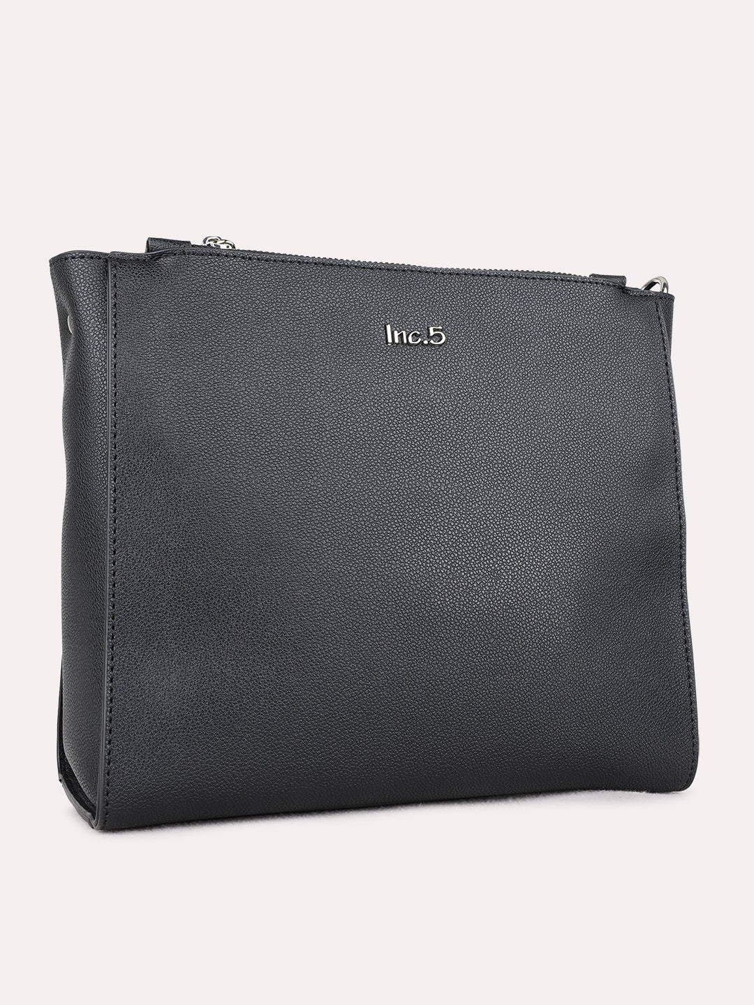 Womens Black Shoulder Bag Zip Lock For Party Use
