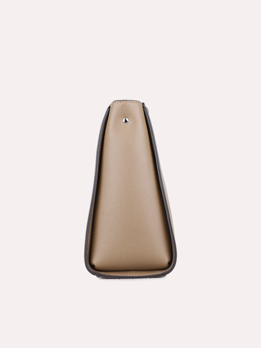 Womens Taupe Shoulder Bag With Zip Lock For Party Use