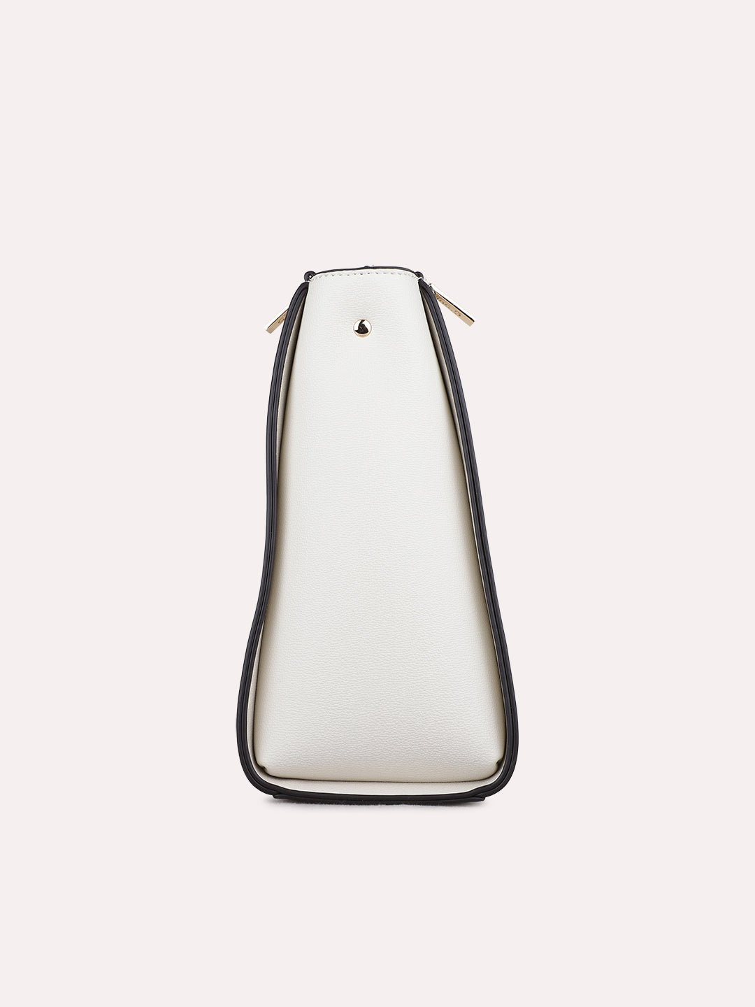 Womens White Shoulder Bag With Zip Lock For Casual