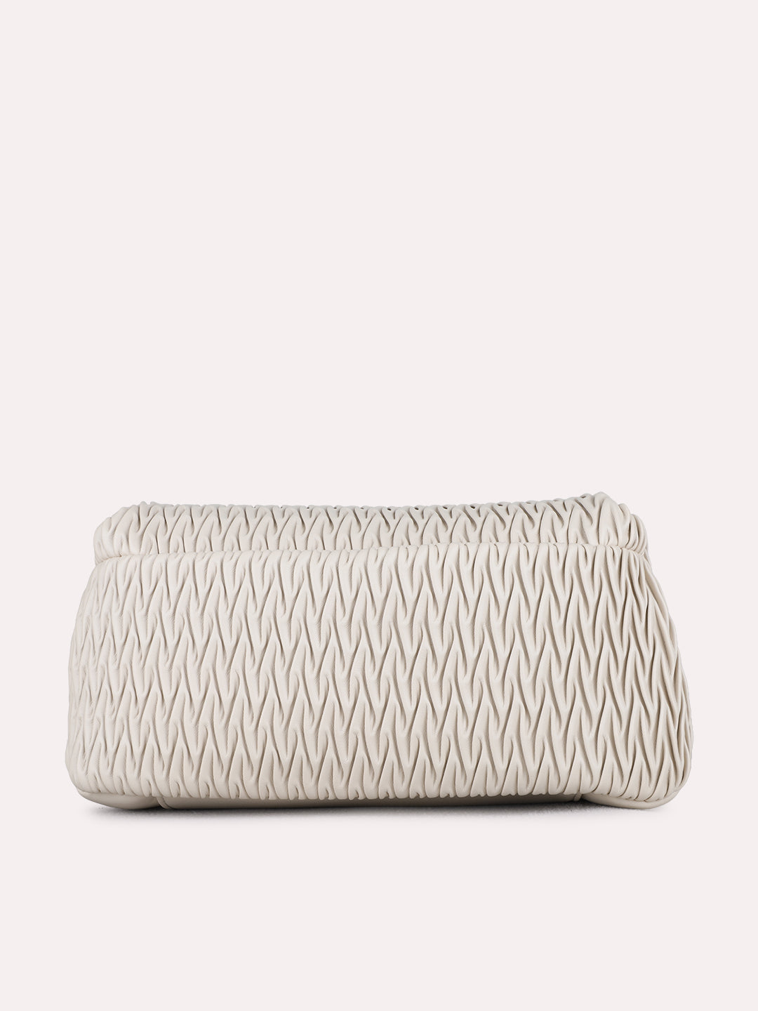 Womens Beige Shoulder Bag With Magnet Button Lock For Party