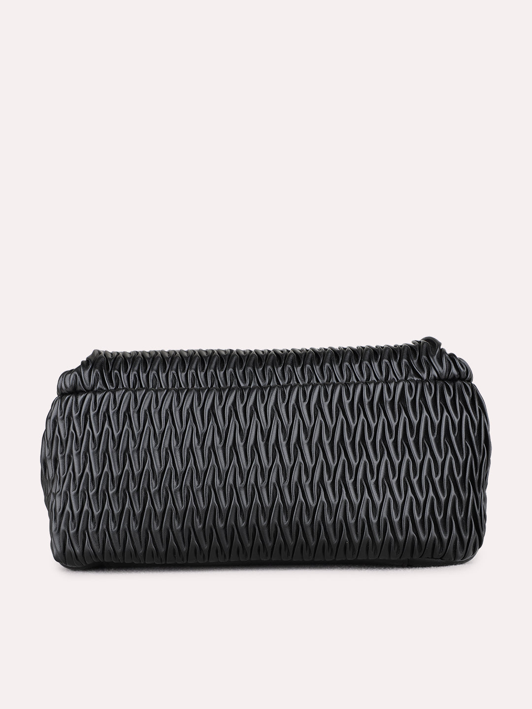 Womens Black Shoulder Bag With Magnet Button Lock For Party