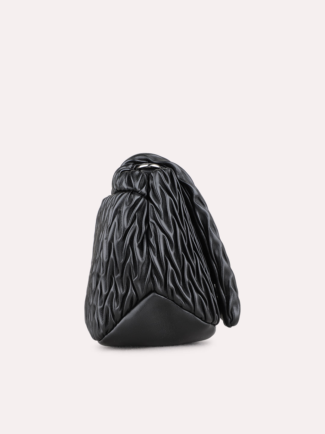 Womens Black Shoulder Bag With Magnet Button Lock For Party