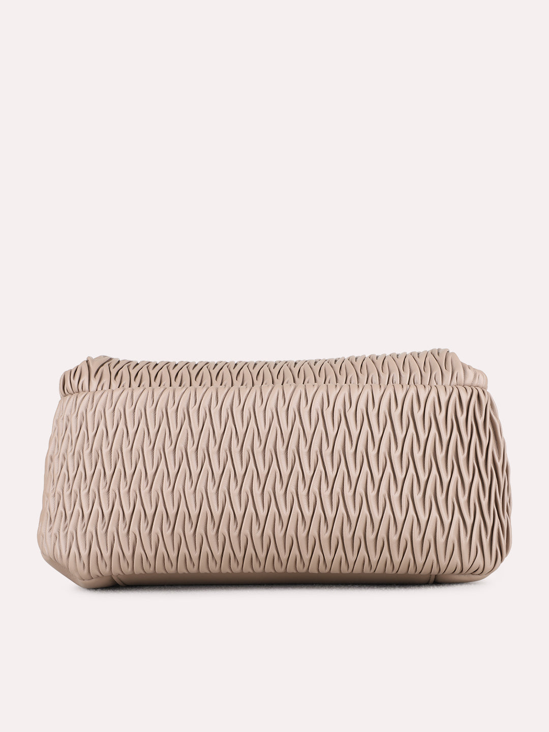 Womens Taupe Shoulder Bag With Magnet Lock For Party