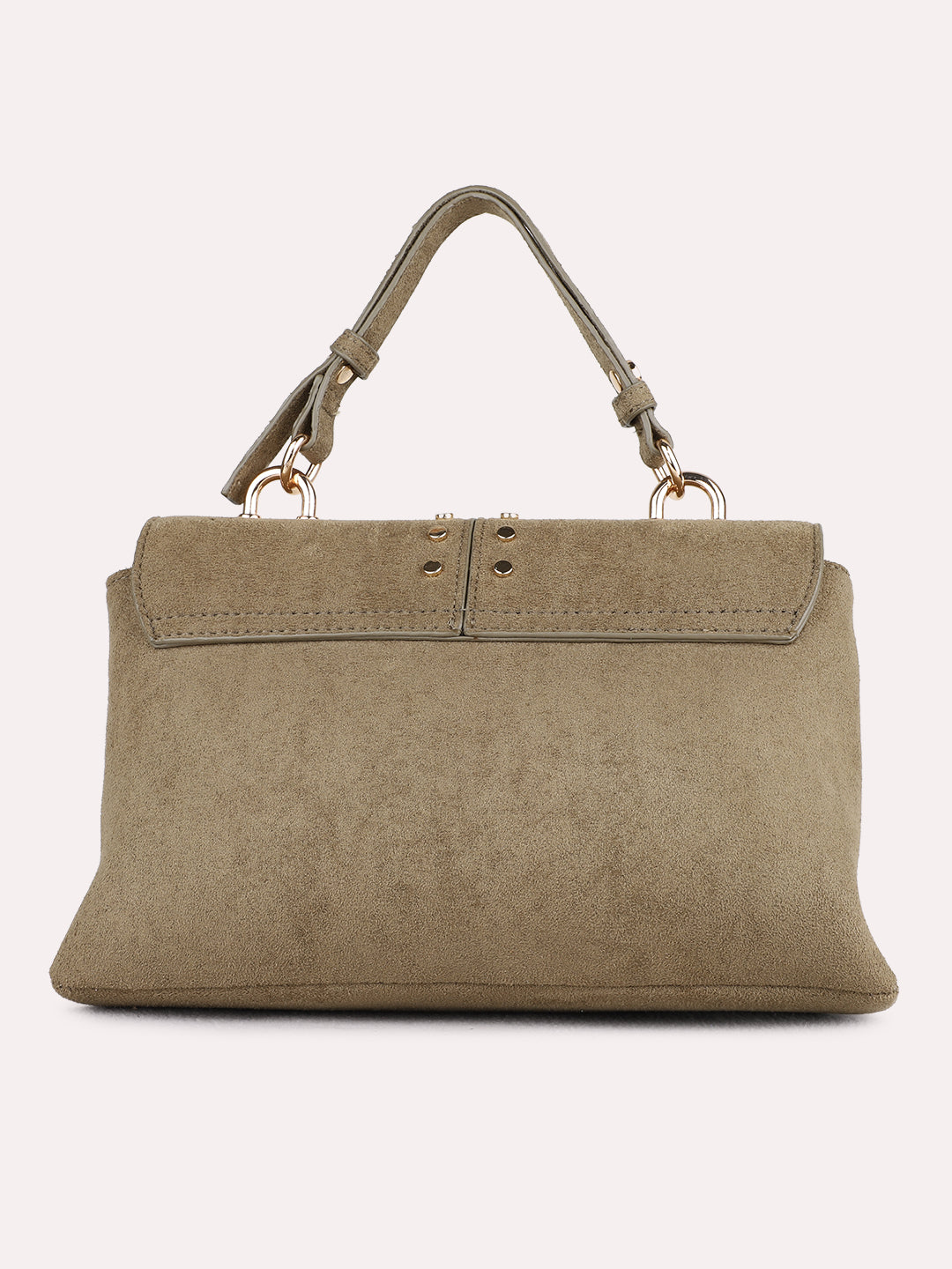 Womens Green Handbag With Magnet Button Lock For Party