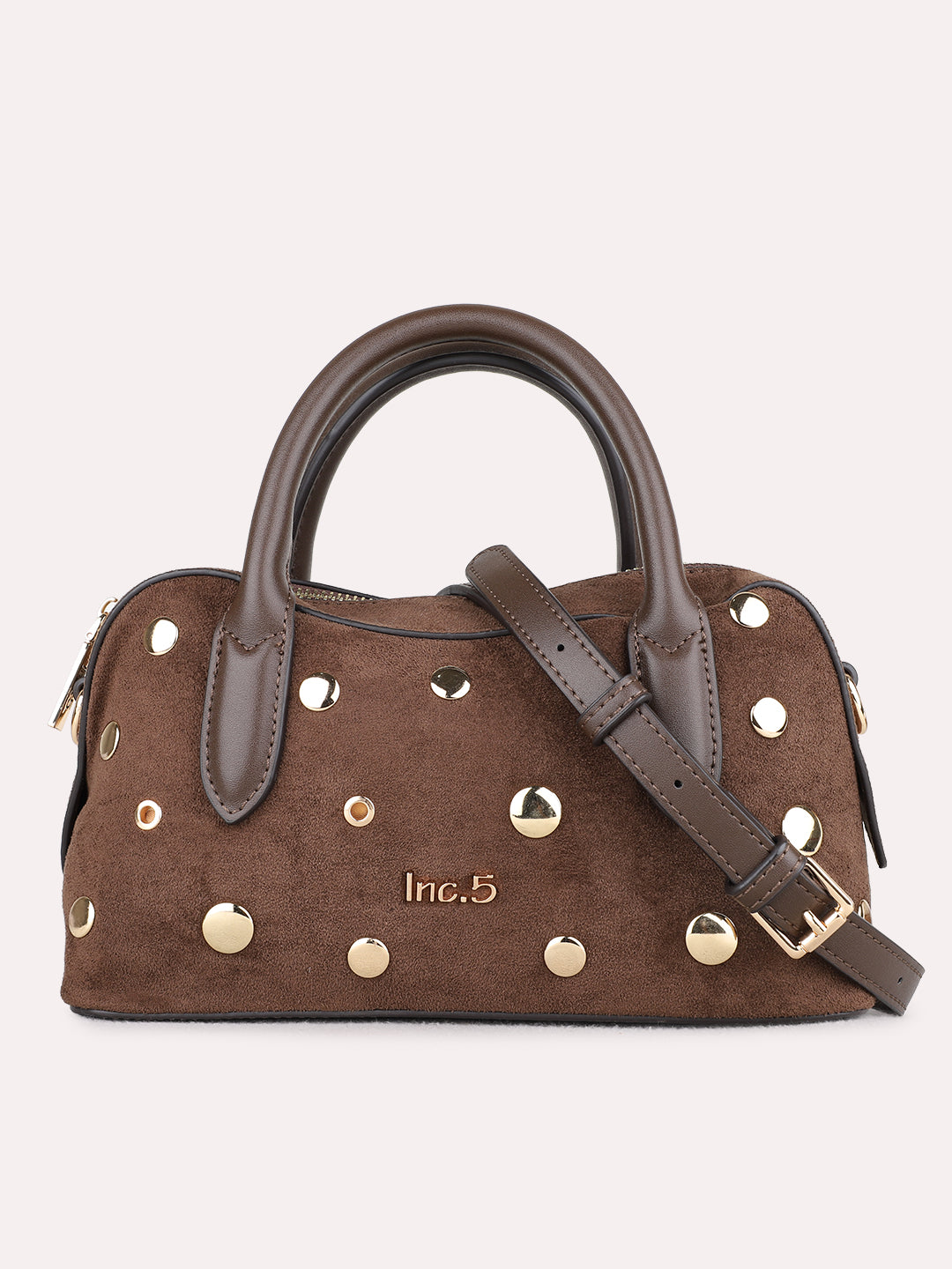 Womens Brown Handbag With Zip Lock For Party