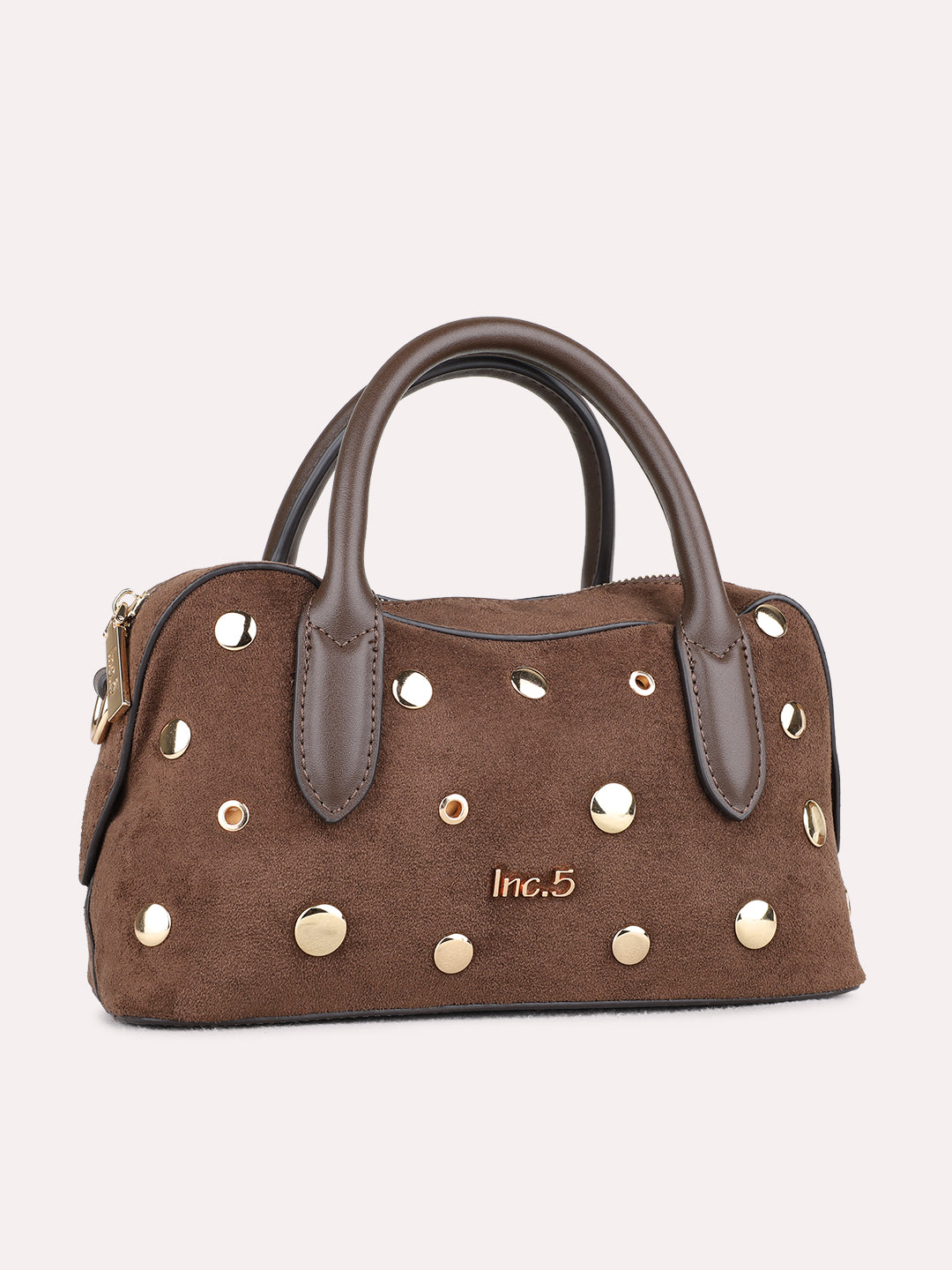 Womens Brown Handbag With Zip Lock For Party