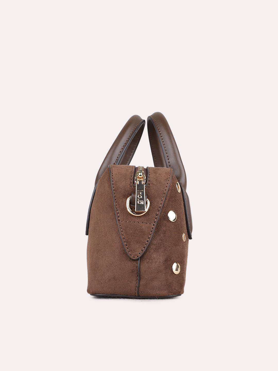 Womens Brown Handbag With Zip Lock For Party