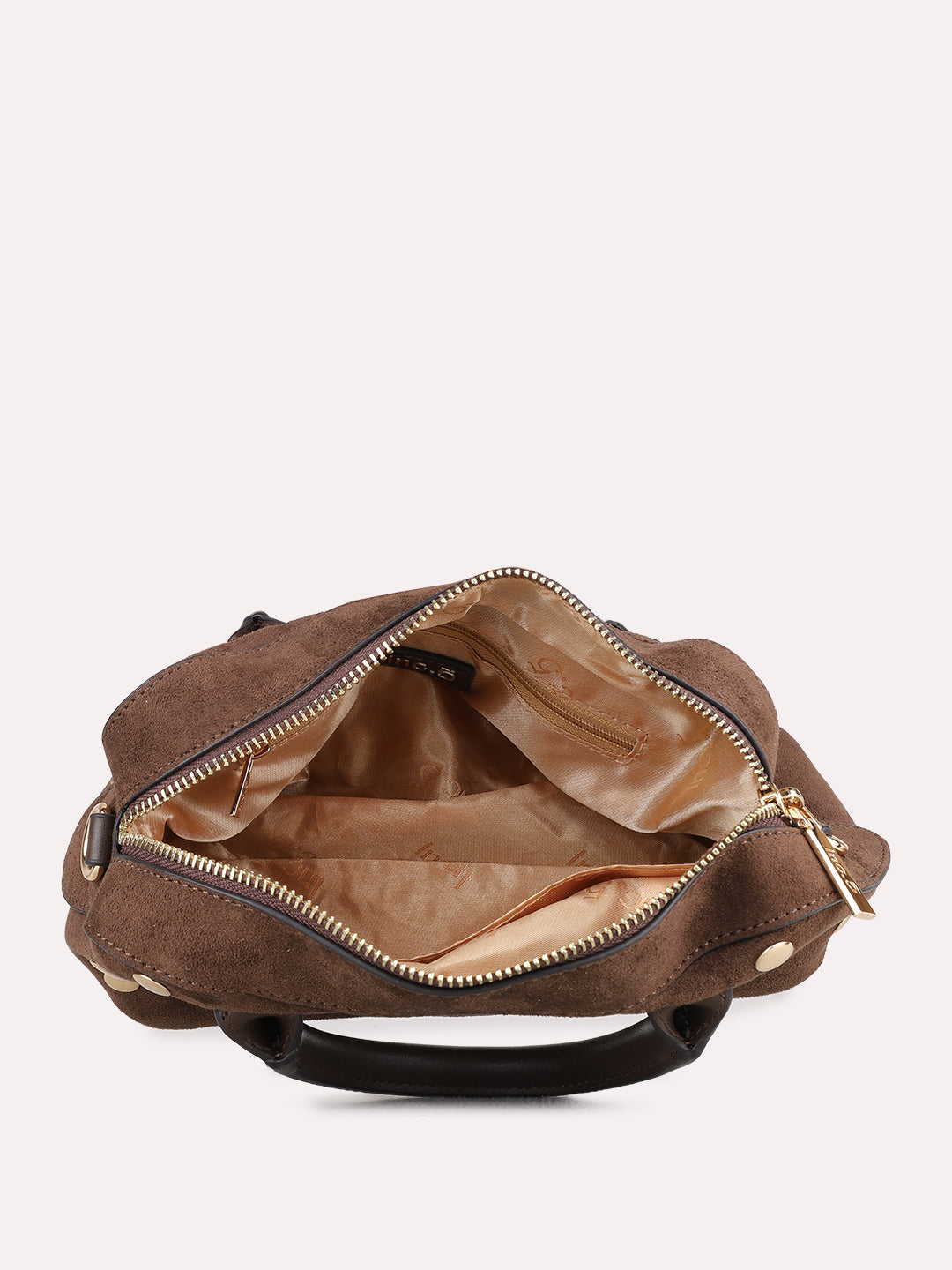 Womens Brown Handbag With Zip Lock For Party