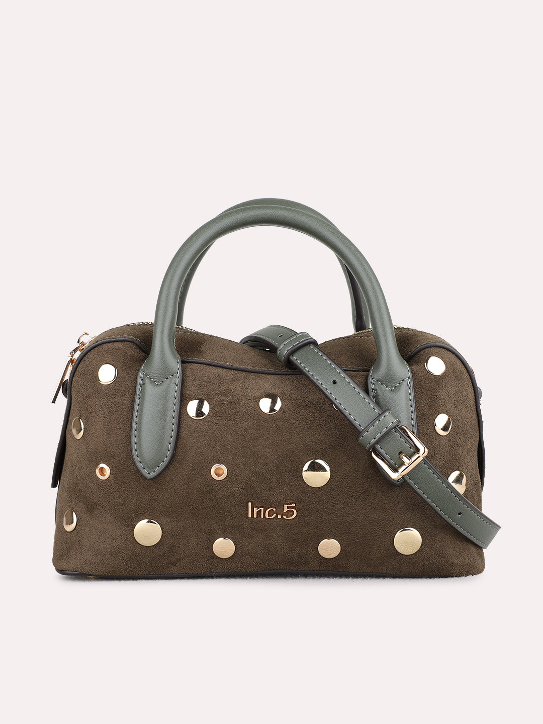 Womens Green Handbag With Zip Lock For Party