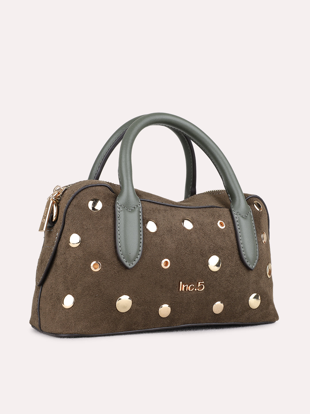 Womens Green Handbag With Zip Lock For Party