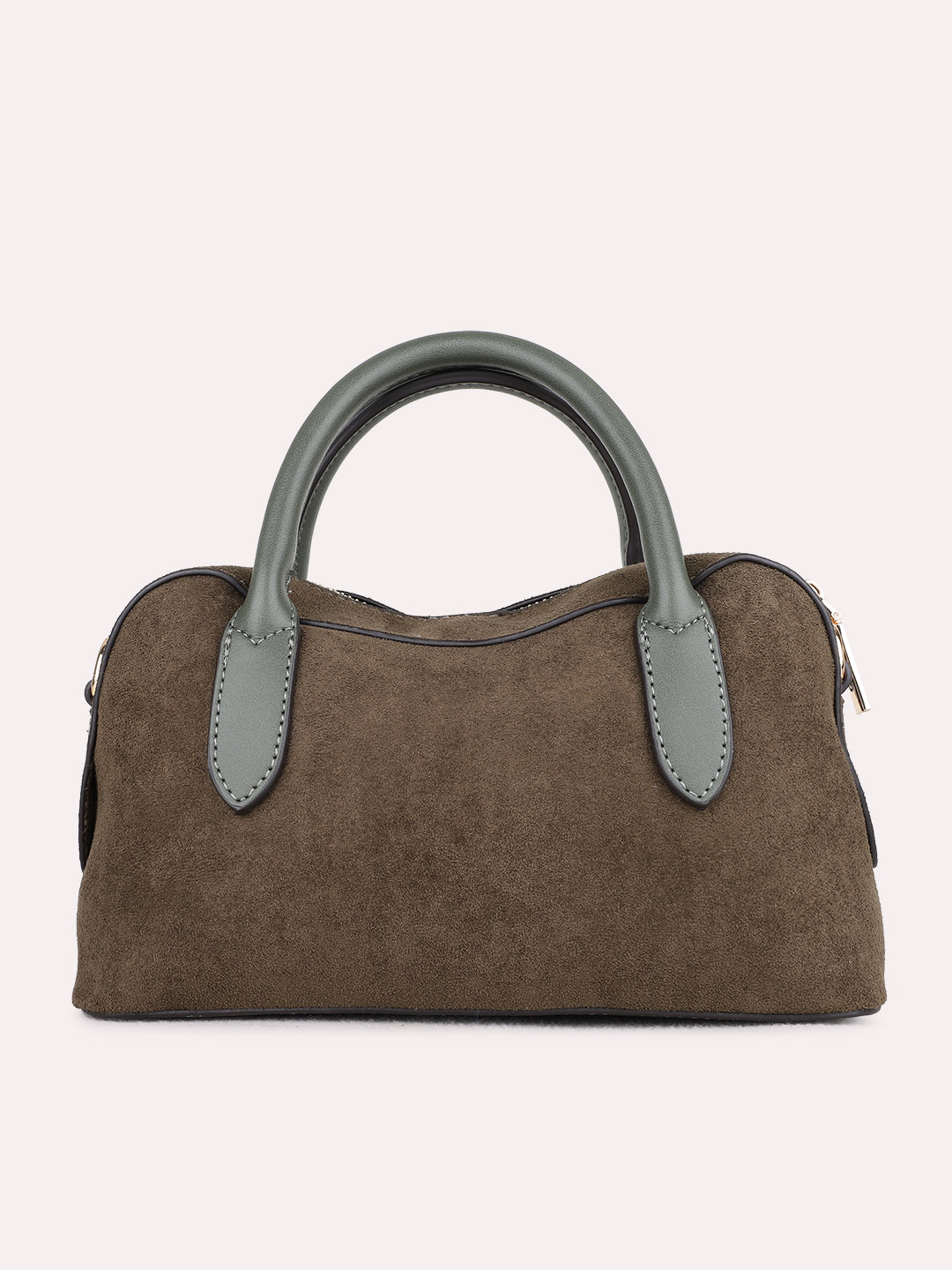 Womens Green Handbag With Zip Lock For Party