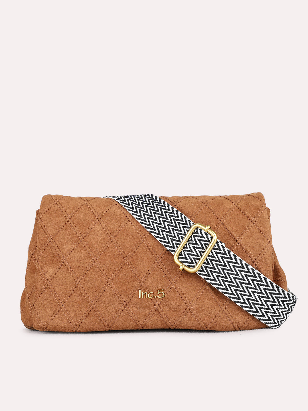 Womens Brown Shoulder Bag With Magnet Button Lock For Party